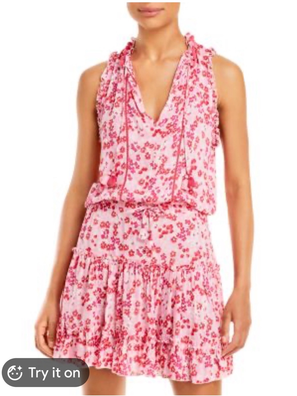 Poupette St. Barth Pink Floral Mini Dress